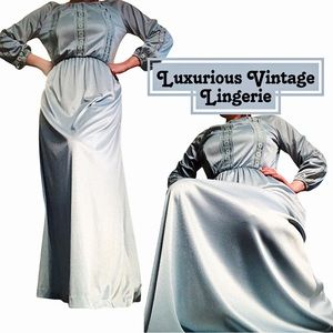 Vintage floor sweeping powder blue nightgown lingerie
